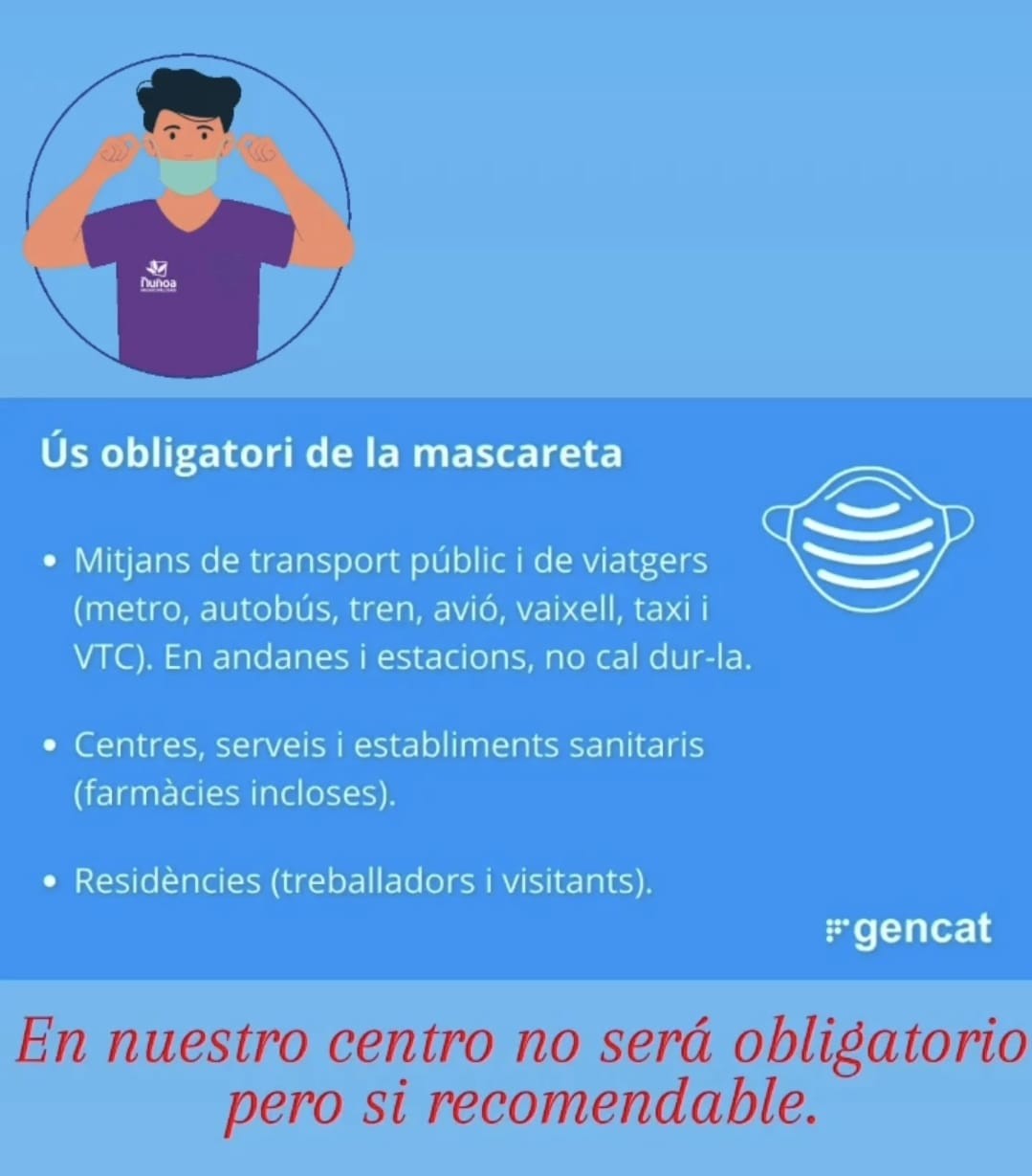 Uso De Mascarilla En Nuestras Instalaciones A Partir Del 20 04 2022